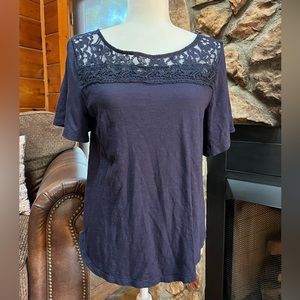 LOFT Navy Top
